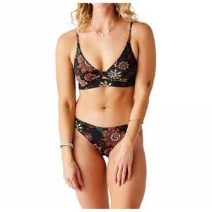 NEW CARVE DESIGNS women's sanitas skimpy reversible bikini bottom in taj black